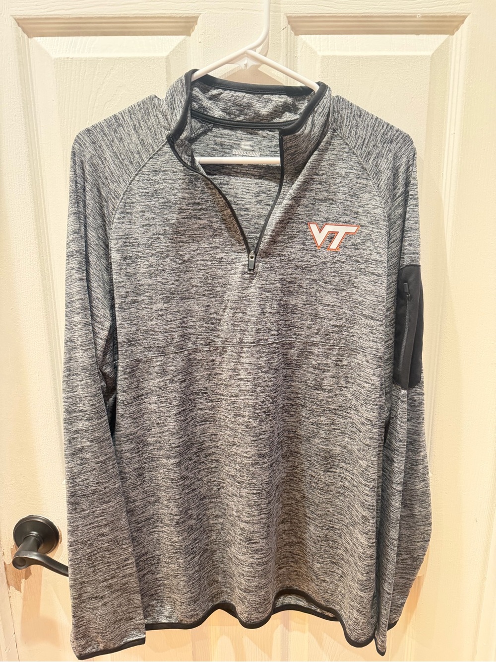 VT Men's Gray Heather Quarter-Zip Pullover Sweatshirt